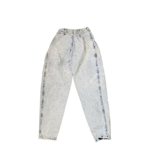 Bonjour Vintage 80s Acid Wash Pleated High Waist Jeans Womens Size 3 Blue - Picture 4 of 7